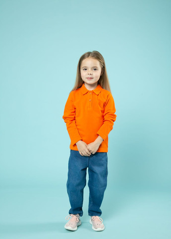 Оранжевая детская футболка-рубашка поло детская TvoePolo однотонная