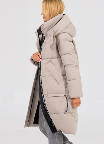 Светло-серая зимняя парк зимний женский oversize тауп Fodarlloy