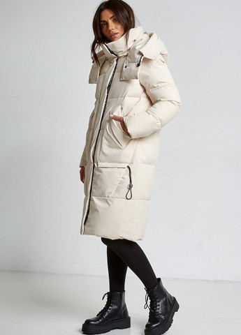 Молочная зимняя парка зимняя женская oversize молочный Fodarlloy