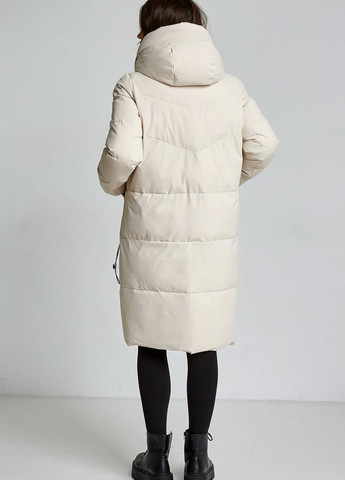Молочная зимняя парка зимняя женская oversize молочный Fodarlloy