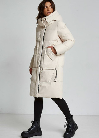 Молочная зимняя парка зимняя женская oversize молочный Fodarlloy