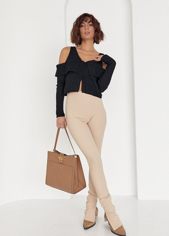 Жіночі лосини з еластичного трикотажу з розрізами Lurex (262603658)