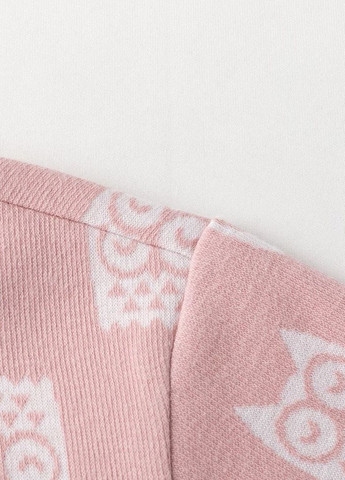 Розовое платье теплое для девочки серо-розовое совушка Yumster (262609478)