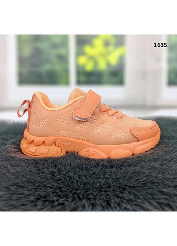Оранжевые демисезонные кроссовки детские для девочки Леопард
