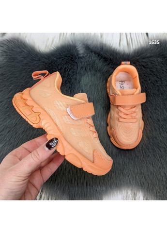 Оранжевые демисезонные кроссовки детские для девочки Леопард