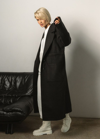 Черное демисезонное Пальто Liton