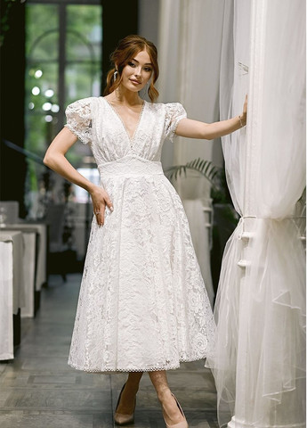 Білий вечірня плаття а-силует Annita однотонна