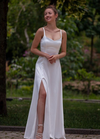Білий вечірня плаття з спідницею-сонце Vintage однотонна