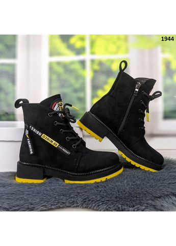 Черные повседневные осенние ботинки детские для девочки демисезонные черные замшевые Bessky