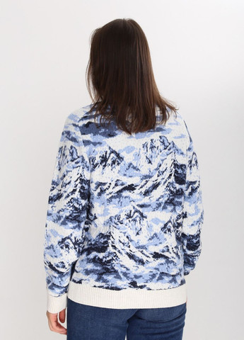 Белый зимний свитер женский белый зимний с волками на молнии Pulltonic Прямая