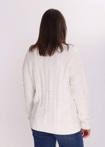 Белый зимний свитер женский белый шерстяной с горлом Pulltonic Прямая