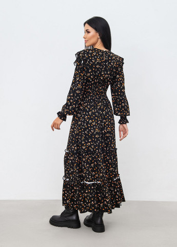 Чорна повсякденний сукня romashka Ромашка з квітковим принтом