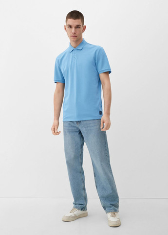 Голубой футболка-поло для мужчин S.Oliver