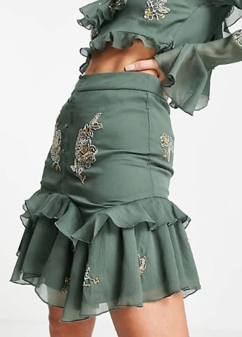 Оливковая (хаки) юбка Asos