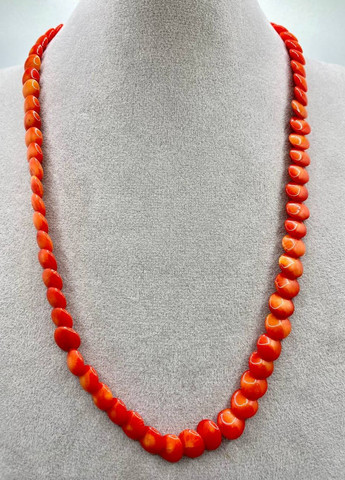 Бусы коралл оранжевые монетки 44 см No Brand (262822024)