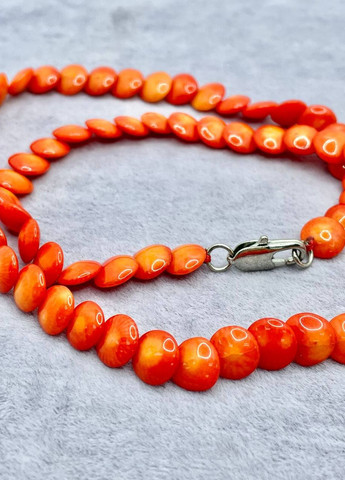 Бусы коралл оранжевые монетки 44 см No Brand (262822024)