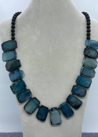 Намисто агат 60 см синє No Brand (262821883)