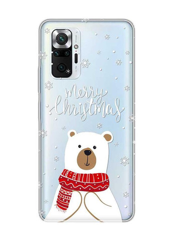 Прозрачный чехол для Xiaomi Redmi Note 10 Pro / 10 Pro Max Мишка. С Рождеством (принт 146) Creative (262820342)
