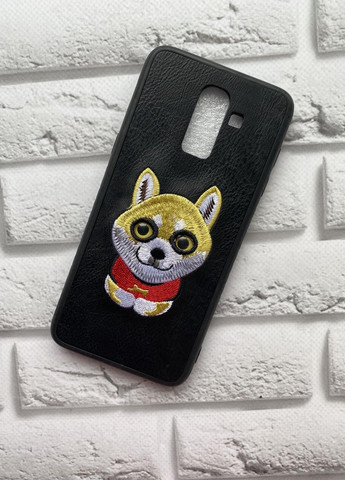 Силиконовый чехол, украшенный рисунком на ткани, для Samsung Galaxy J8 (2018) Собака в красном Creative (262887326)