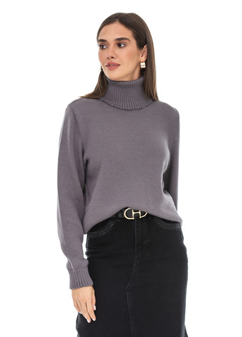 Сірий зимовий класичний жіночий светр SVTR
