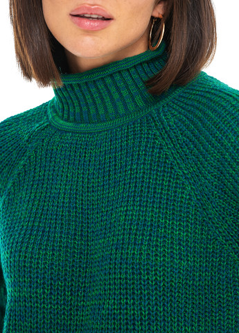 Темно-зеленый меланжевый свитер крупной вязки. SVTR
