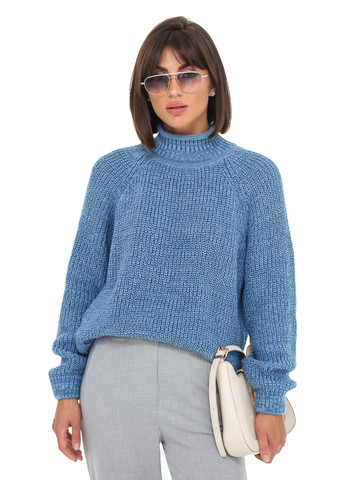 Серо-голубой меланжевый свитер крупной вязки. SVTR