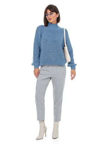 Серо-голубой меланжевый свитер крупной вязки. SVTR