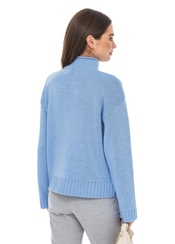 Блакитний вільний светр - стійка SVTR