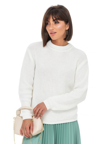 Молочный хлопковый женский свитер SVTR