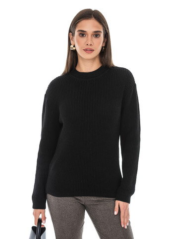 Черный хлопковый женский свитер SVTR