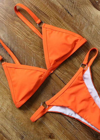 Оранжевый летний раздельний однотонный купальник оранжевый Veronica