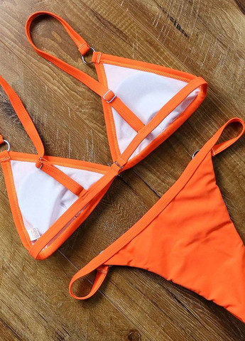 Оранжевый летний раздельний однотонный купальник оранжевый Veronica