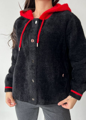 Черное демисезонное Пальто из альпаки Hand Made