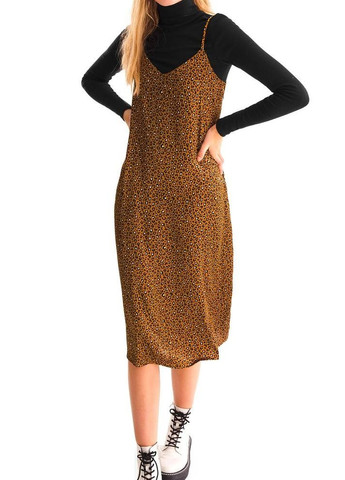 Коричневое коктейльное платье C&A леопардовый