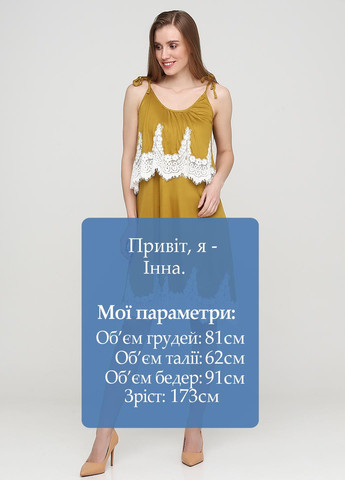 Оливкова кежуал сукня H&M однотонна