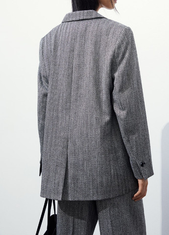 Серый женский жакет H&M геометрический - демисезонный