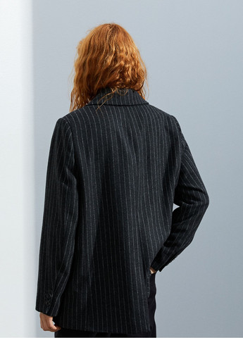 Темно-серый женский жакет H&M полосатый - демисезонный