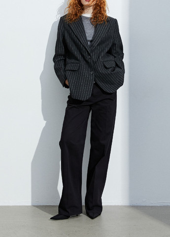 Темно-серый женский жакет H&M полосатый - демисезонный