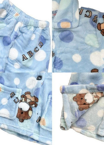 Голубая всесезон пижама детская теплая алфавит медведь catt 120 голубой No Brand