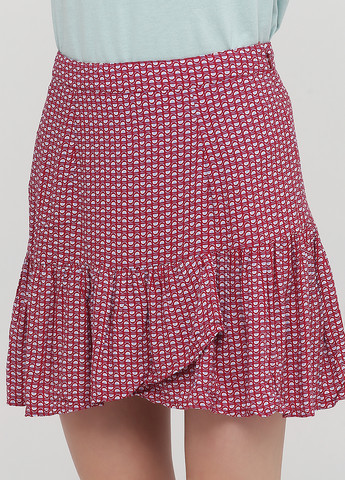 Малиновая кэжуал с рисунком юбка C&A