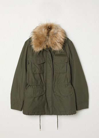 Оливкова (хакі) зимня куртка парка H&M