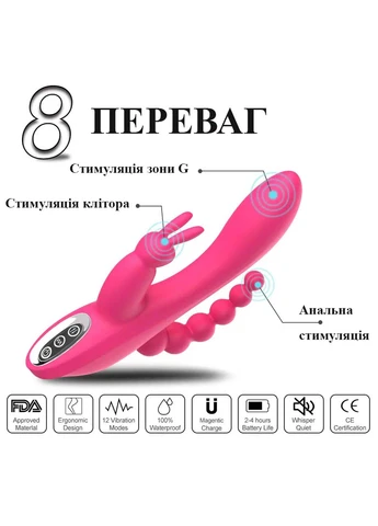 Многофункциональный вибратор Тройное наслаждение We Love (263348519)