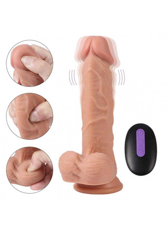 Фалоімітатор з вібрацією на присосці та з мошонкою USB We Love (263348464)