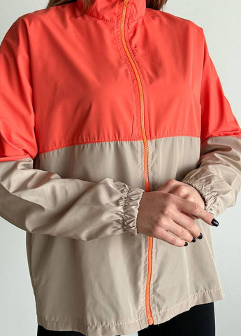 Оранжевая демисезонная куртка ветровка женская Liton