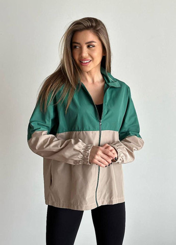 Зеленая демисезонная куртка ветровка женская Liton