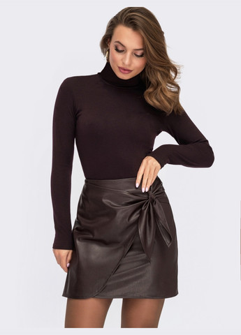 базовый трикотажный гольф коричневого цвета Dressa (263345571)