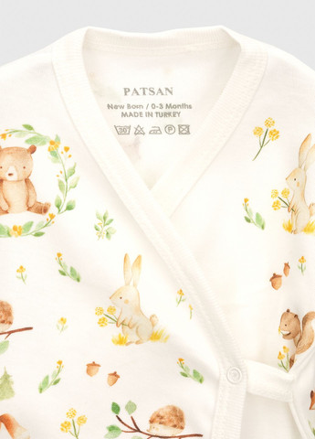 Молочный демисезонный костюм для выписки мишка Patsan