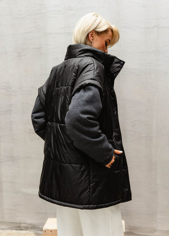 Черная зимняя куртка-жилет Liton
