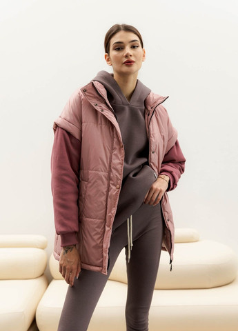 Розовая зимняя куртка-жилет Liton