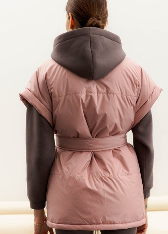 Розовая зимняя куртка-жилет Liton